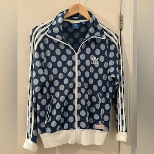 Adidas Blue Polka-Dot Track Jacket (M)